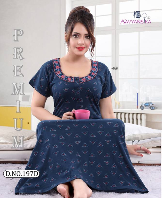 Kavyansika 197 Night Wear Embroidery Printed Nighty Collection